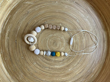 Collier d’allaitement personnalisé avec prénom bleu jaune | Bijou maman bébé | Collier de portage | Cadeau de naissance