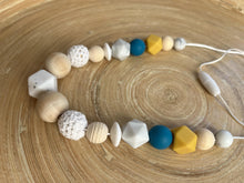 Collier d’allaitement personnalisé bleu/jaune | Bijou maman bébé | Collier de portage | Cadeau de naissance