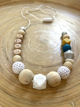 Collier d’allaitement personnalisé avec prénom bleu jaune | Bijou maman bébé | Collier de portage | Cadeau de naissance