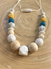 Collier d’allaitement personnalisé bleu/jaune | Bijou maman bébé | Collier de portage | Cadeau de naissance