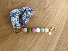 Porte-Chouchou de Sac & Porte-Clés 2-en-1 rose eucalyptus  | Bijou de Sac Fait Main | Accessoire Femme en Perles | Cadeau Maman